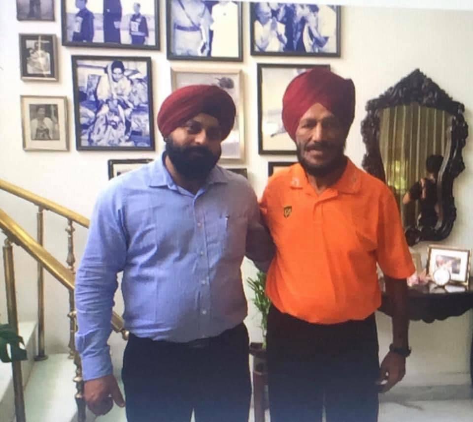 Dr. Saluja with Milkha Singh